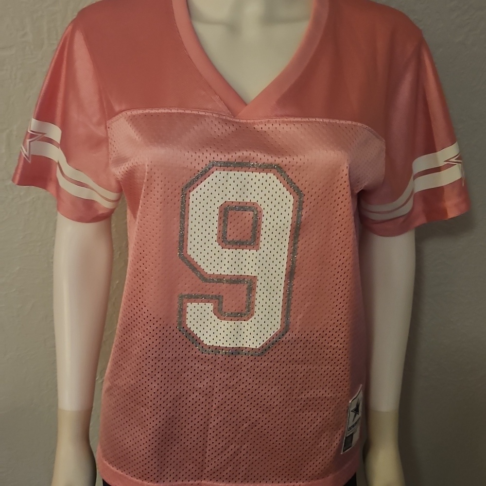 Dallas Cowboys Candy Pink V-Neck Tony Romo Number 9 Sports Jersey - Picture 4 of 8